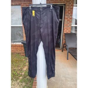 LeTigre Men's Chino Tapered Pants Size 3XL Black Camouflage Mid Rise Zip Pocket